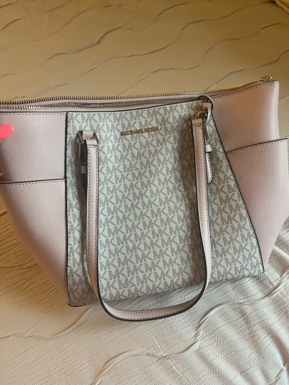Michael Kors Pale Pink Signature Canvas Tote